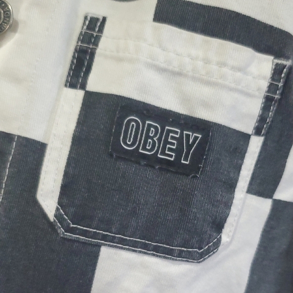 Obey Monochrome Checkered Jean Jacket - Picture 2 of 9